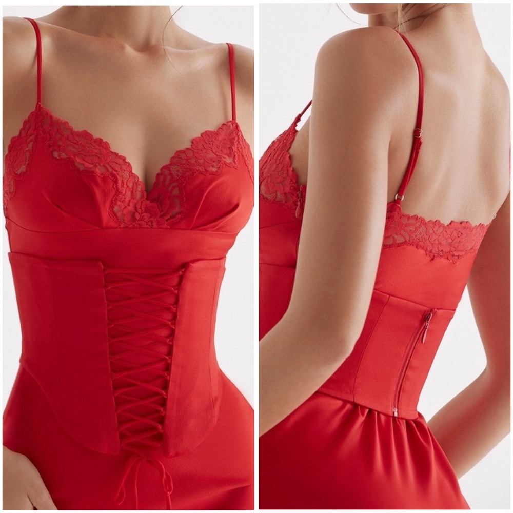 House of CB “Valencia” Red Corset Dress Set S+ Plus Top NWOT - Picture 9 of 16